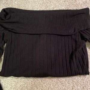 Off Shoulder Black Long Sleeve